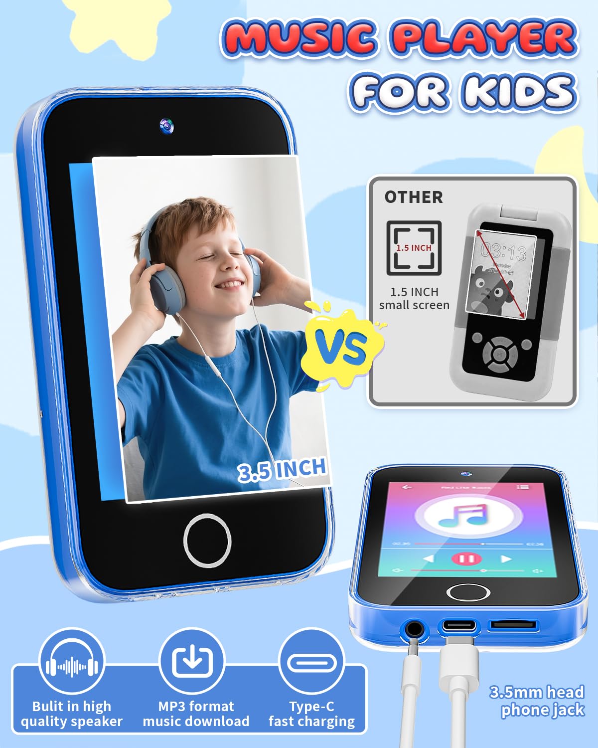 FKATEEN Kids Phone 1000mAh battery lasts through extended adventures.