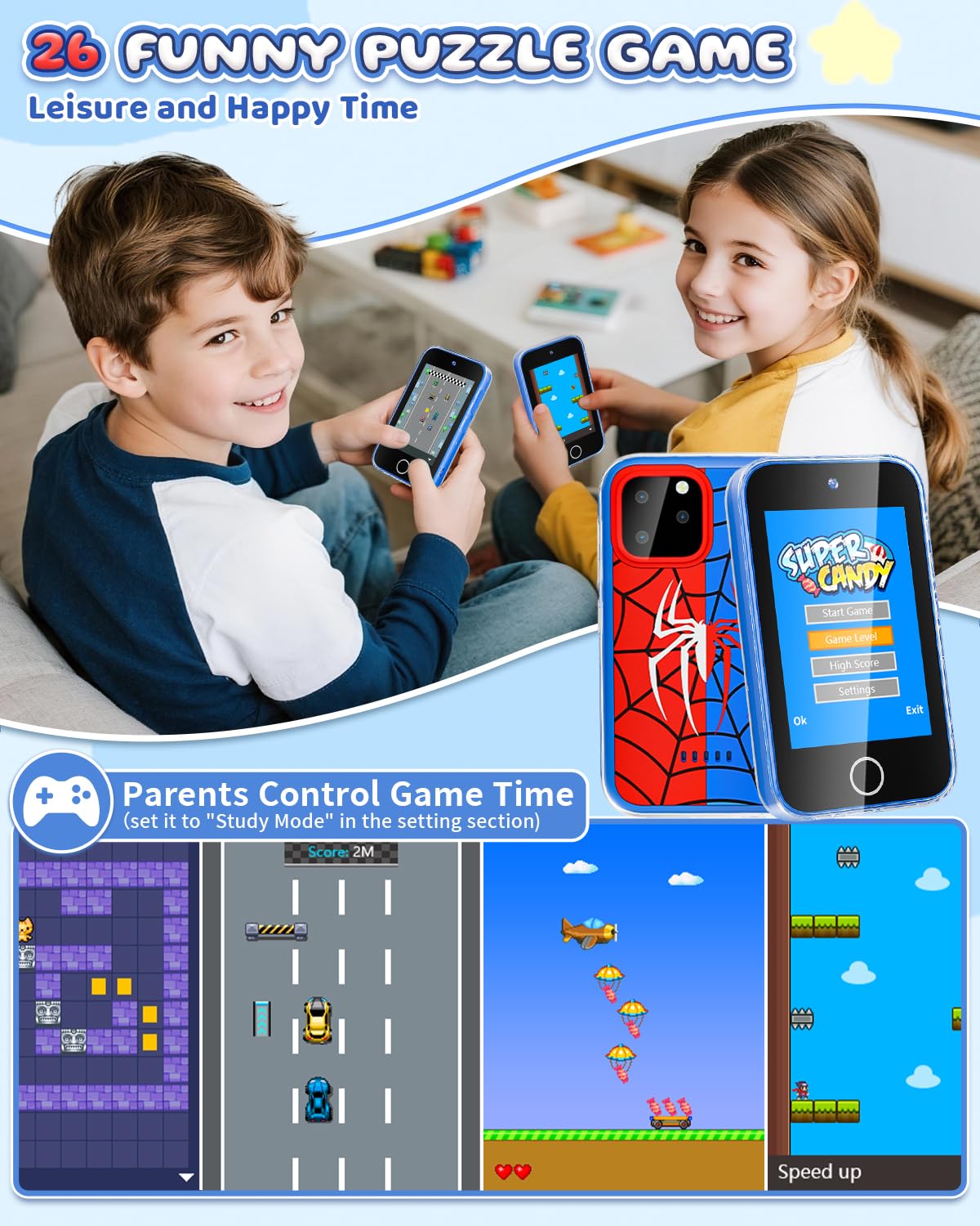 FKATEEN Kids Phone offline-no-wifi ensures safe, distraction-free play sessions.