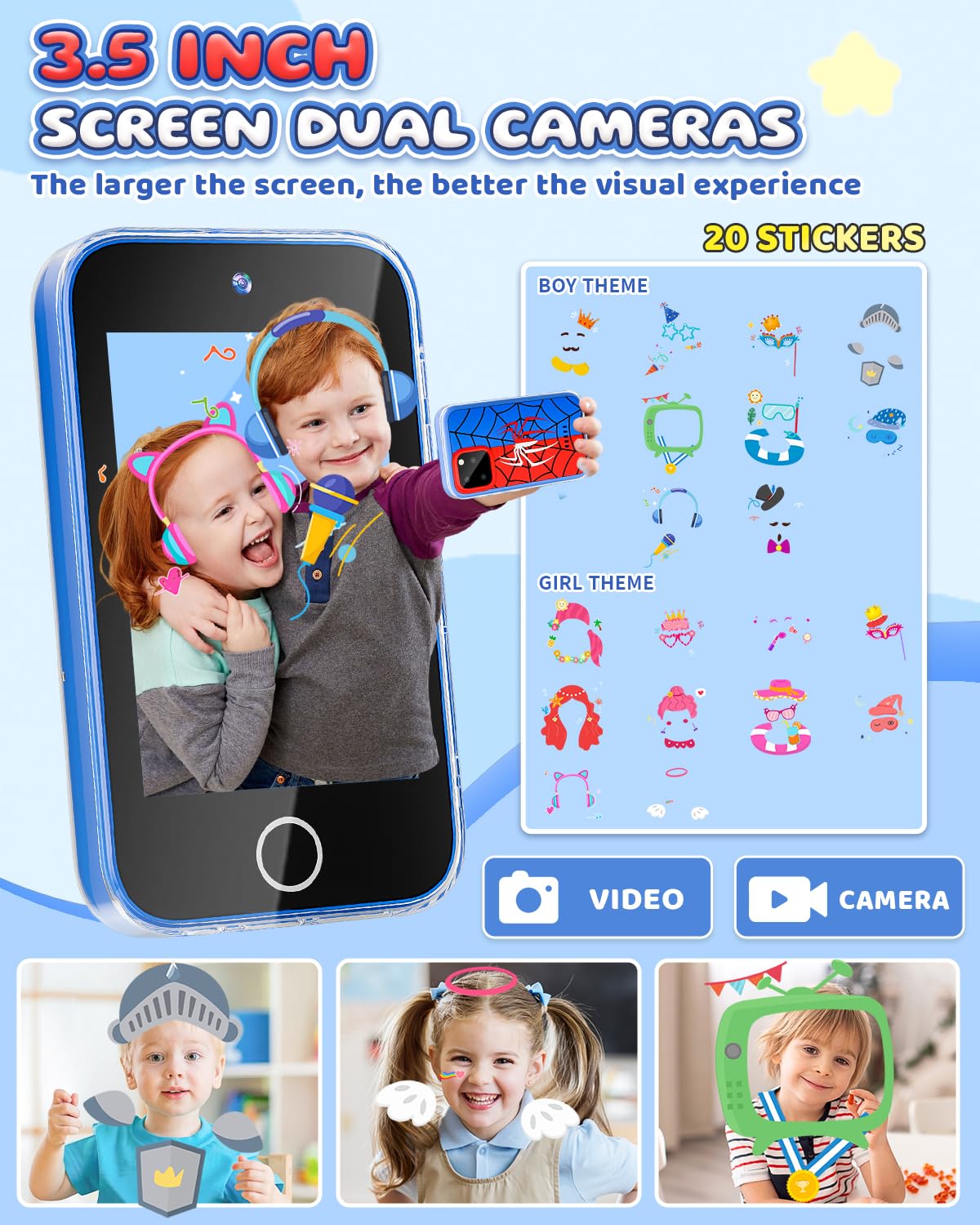 FKATEEN Kids Phone spider-design case enhances grip and durability during play.