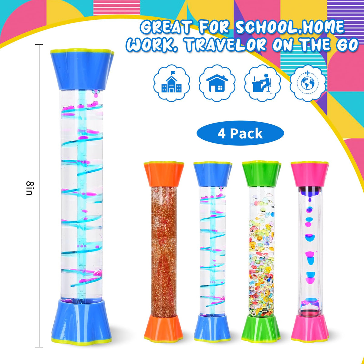 FKYTION four-pack sensory toy provides colorful visuals for classroom transitions and focus