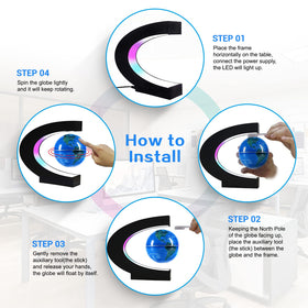 Flagest C-Shape Stand Globe offers elegant support for a modern workspace.