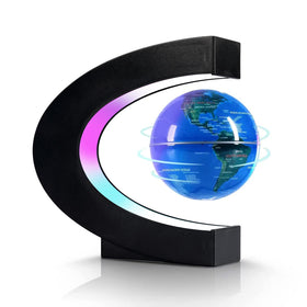 Flagest Floating Globe Setup glows softly, creating a captivating desk centerpiece.