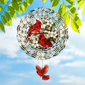 FLAGWIX Cardinal Wind Spinner 12in front view for vibrant garden decor