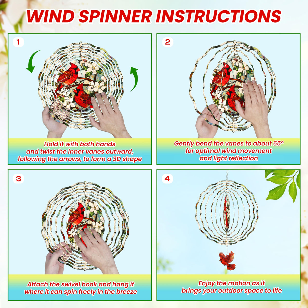 FLAGWIX Cardinal Wind Spinner gift-ready packaging for mom or grandma