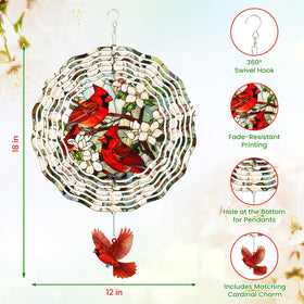 FLAGWIX Cardinal Wind Spinner stainless steel finish withstands outdoor weather