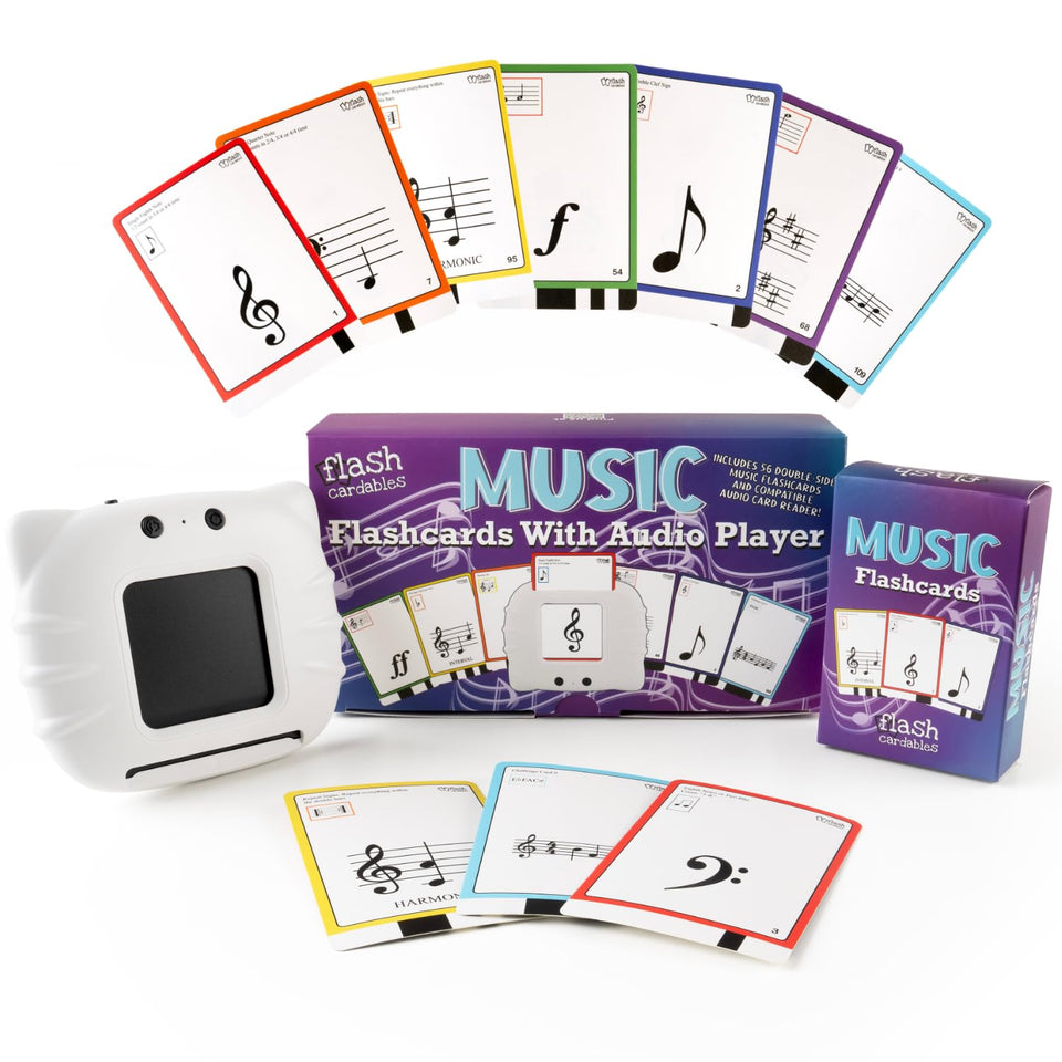 Flashcardables Audio Flashcard Player front view showing a compact on the go learning setup