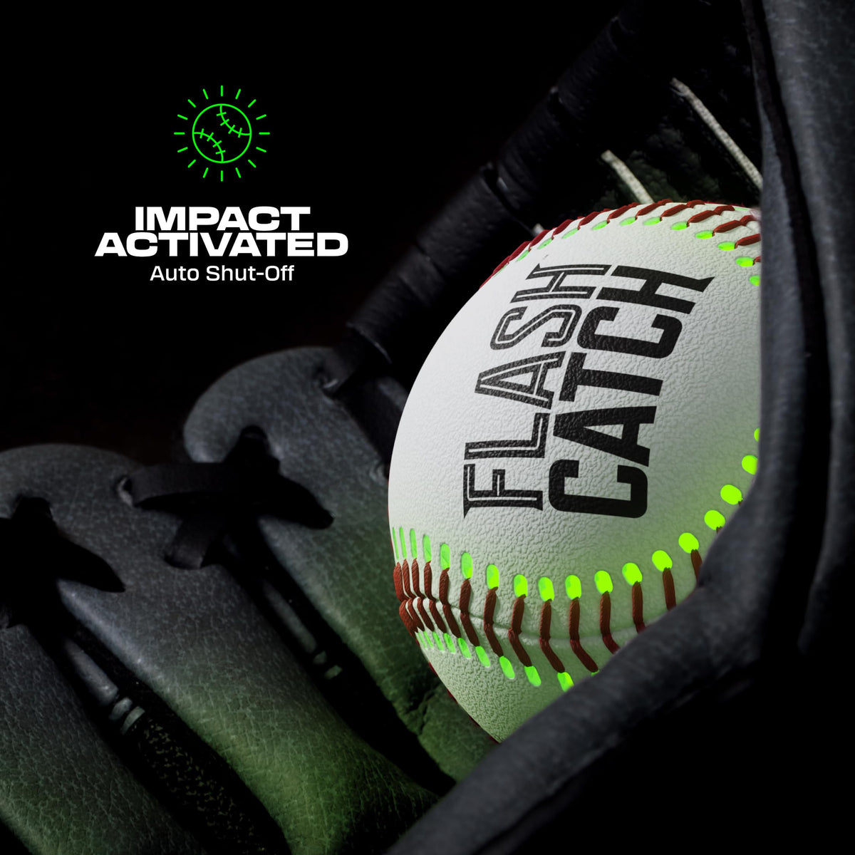 FlashCatch motion-activated baseball lights turn on with every throw and catch.