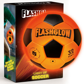 Flashglow light-up soccer ball glows for thrilling night play and backyard fun.