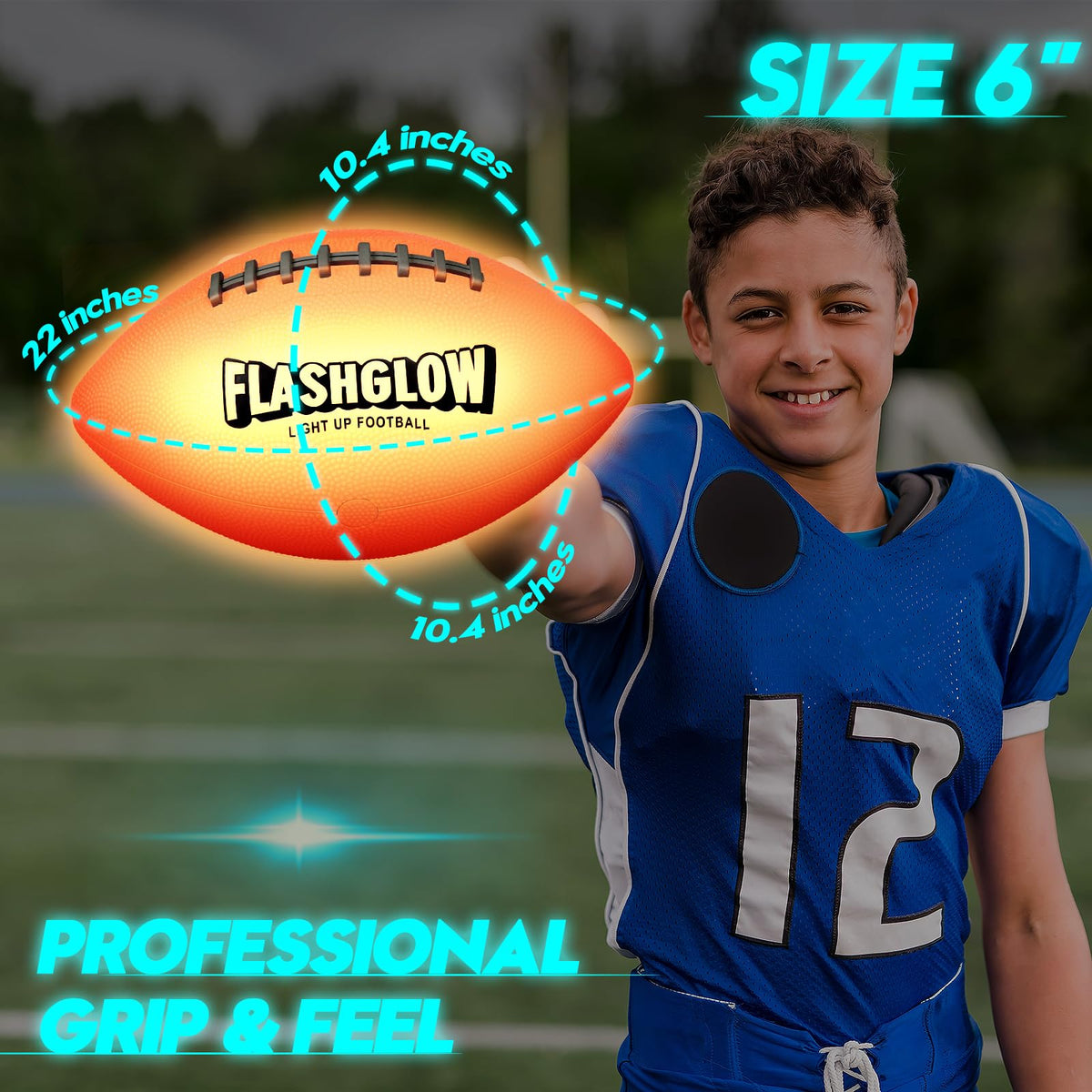 FLASHGLOW night-time practice with luminous football.
