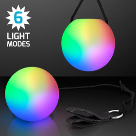 FlashingBlinkyLights LED Poi Ball activation button showing easy mode switching