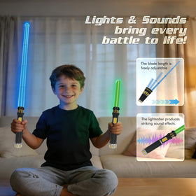 FlashyU 3-in-1 red blue green sabers ready in gift-ready box.