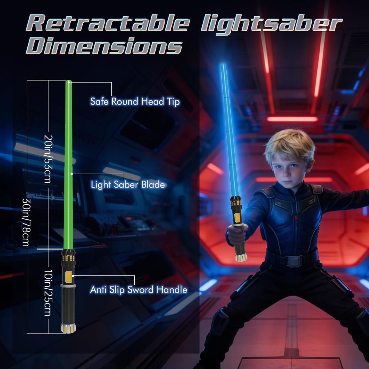 FlashyU light up saber in purple glow for dramatic costume effects