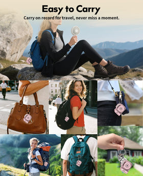 FLATIC Mini Keychain Camera with a convenient keychain clip for easy carry.