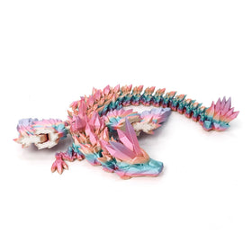 Flavery candy color rainbow dragon shines as crystal desk decor.