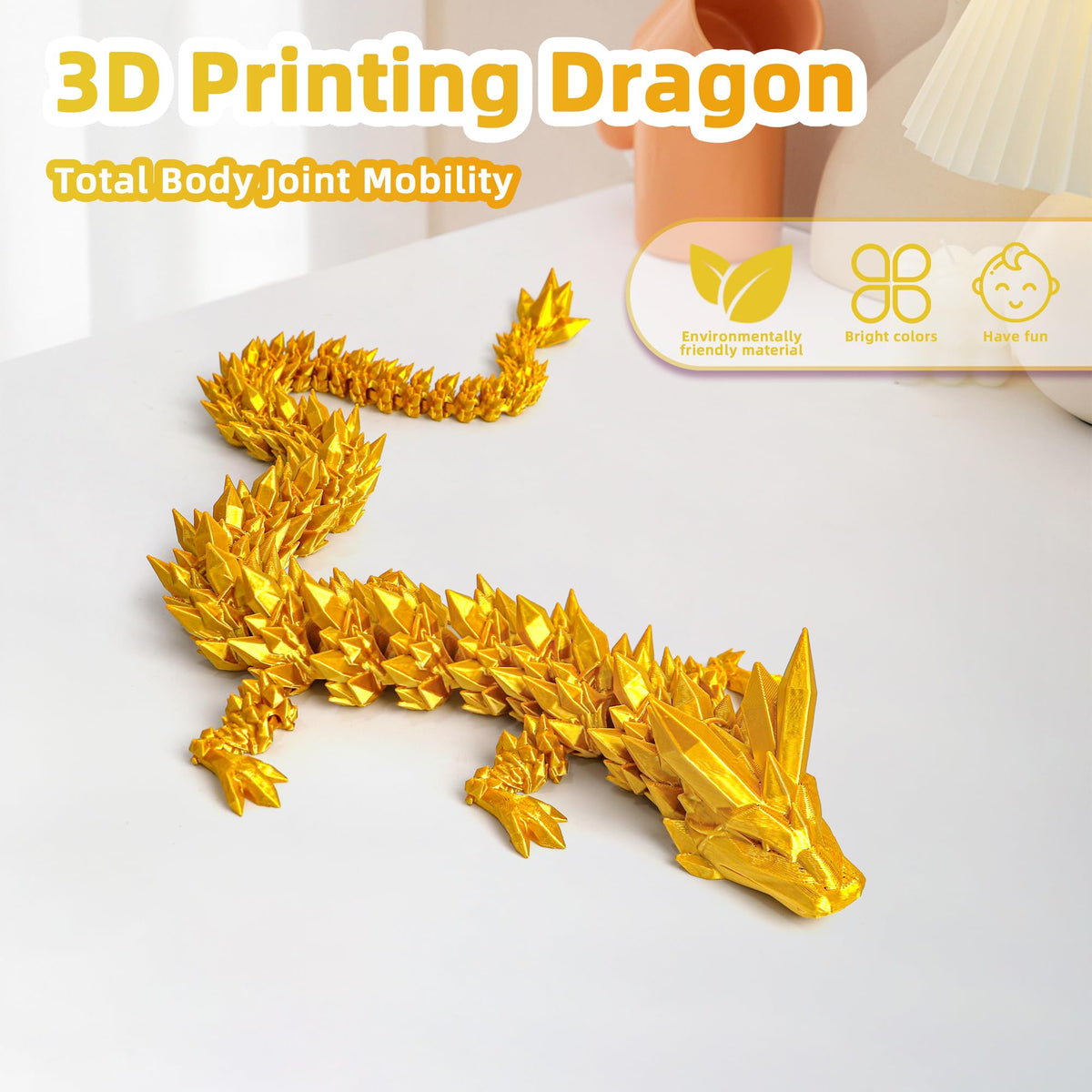 Flavery 24inch dragon head detail, showcasing intricate 3D printing