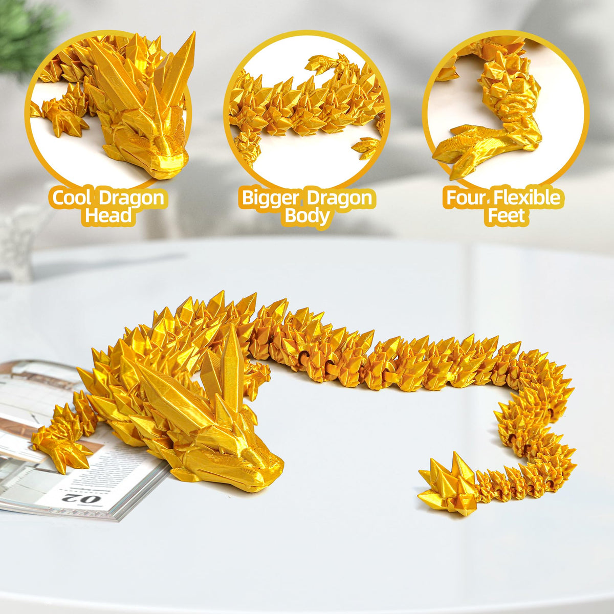 Flavery 24inch dragon wings for dramatic desk decor