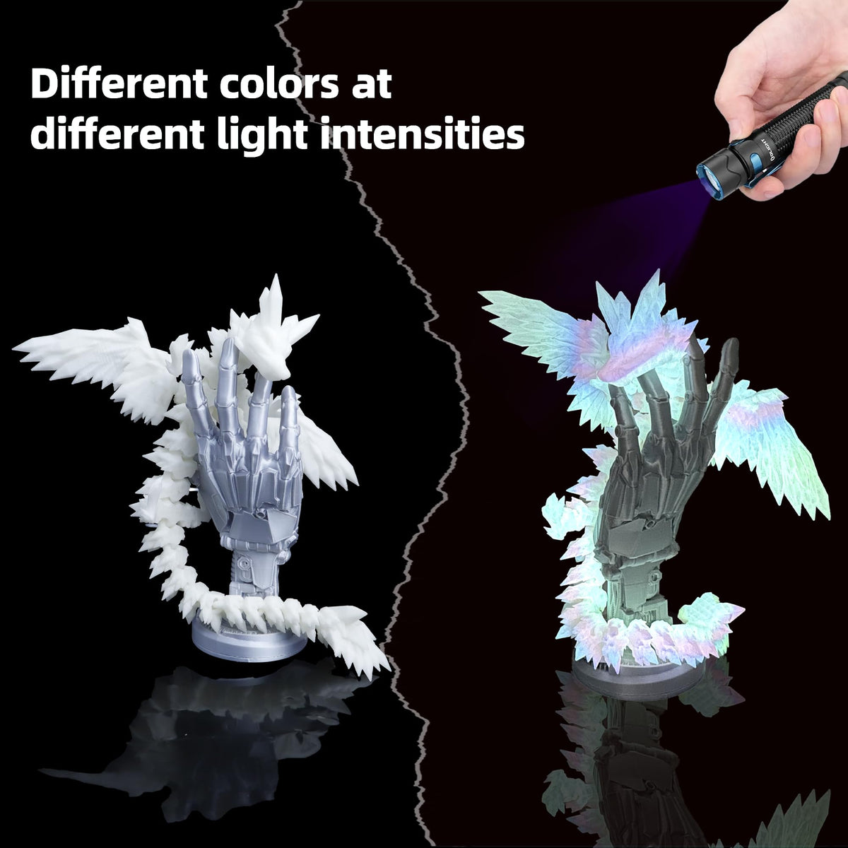 Flavery dragon wings are bendable, enabling creative play and display.