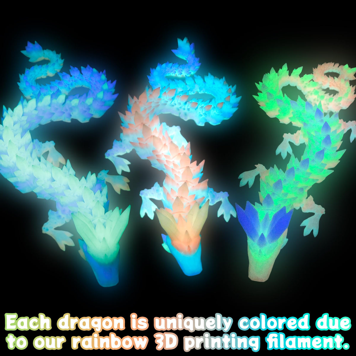 Flavery dragon figure with intricate PLA print for collectors and builders