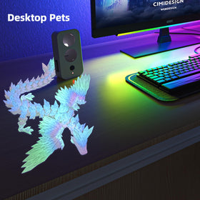 Flavery flexible 3D-printed dragon art piece adds modern charm.
