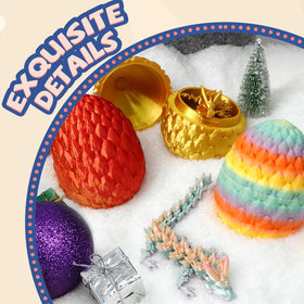 Flavery dragon inside flexible crystal, tactile fidget and stress-relief option.