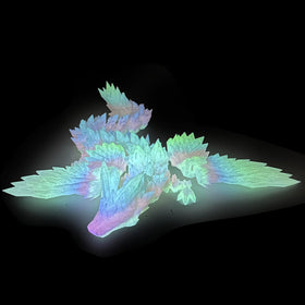 Flavery 18-inch dragon with wings, glow rainbow, ideal as dramatic desk decor.