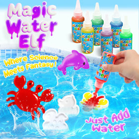 Kid shaping a figure with squeeze-and-squish fun using water gels.