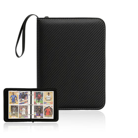 FLEKKO 4-pocket binder front cover in black, ideal for organized card storage.