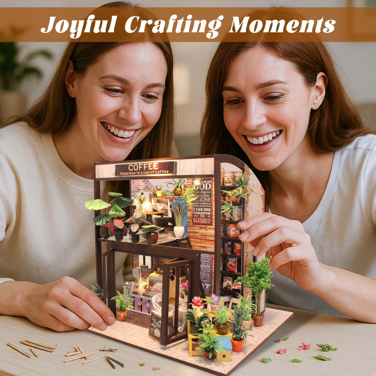 Flever dollhouse plexiglass dust cover protects your tiny scene.