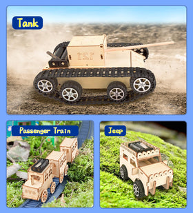 FliipFlaap wooden STEM kit demonstrates physics concepts like motion and energy transfer.