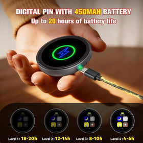FLLVILLEY Digital Pin offers long battery life for all-day use.