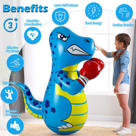 FloVogue inflatable punching bag stands up to vigorous hits in tight indoor spaces.