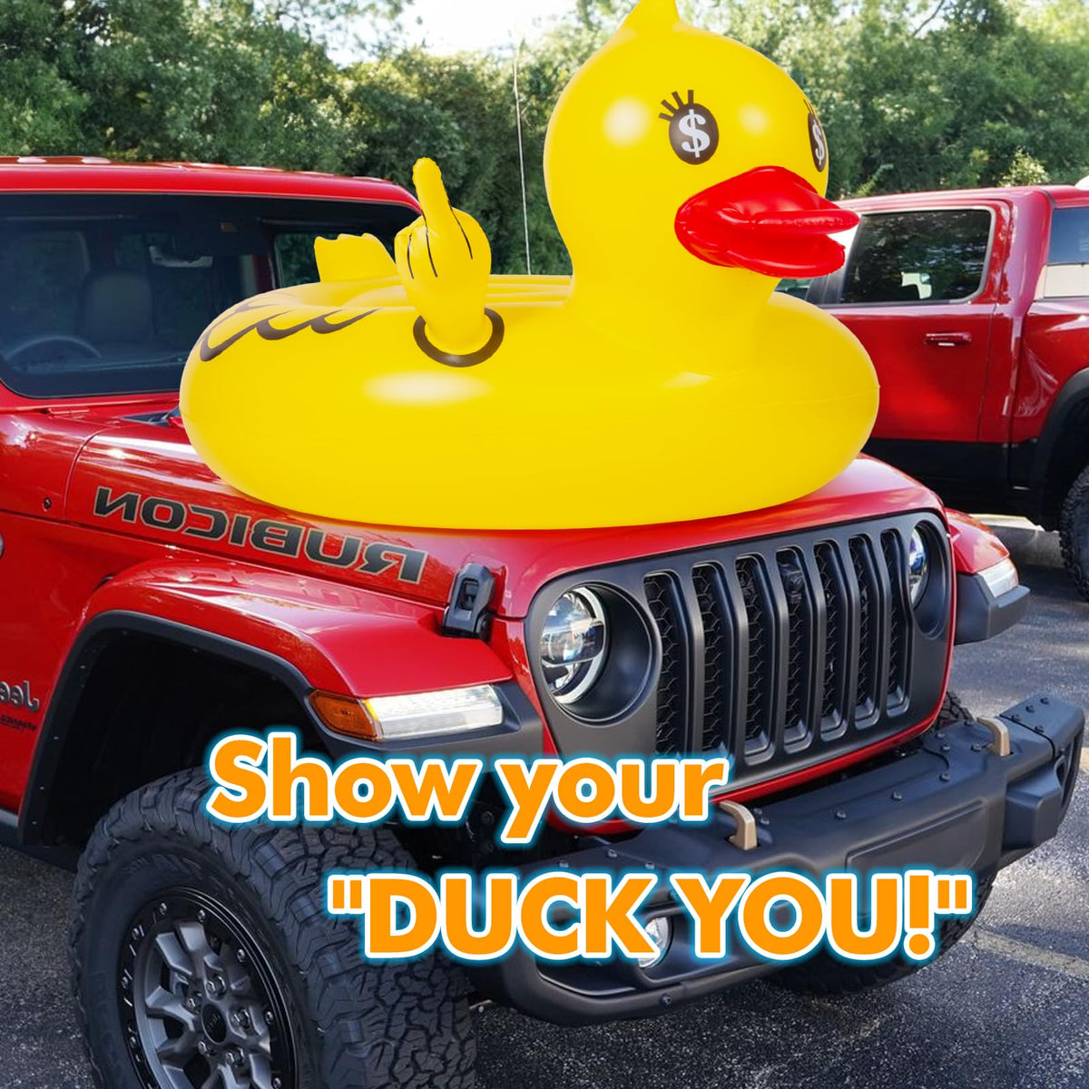 Float Joy large 52-inch inflatable duck provides ample lounging area.