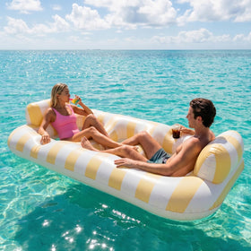 Float Joy adult pool lounger with dual mesh seats for breathable comfort.