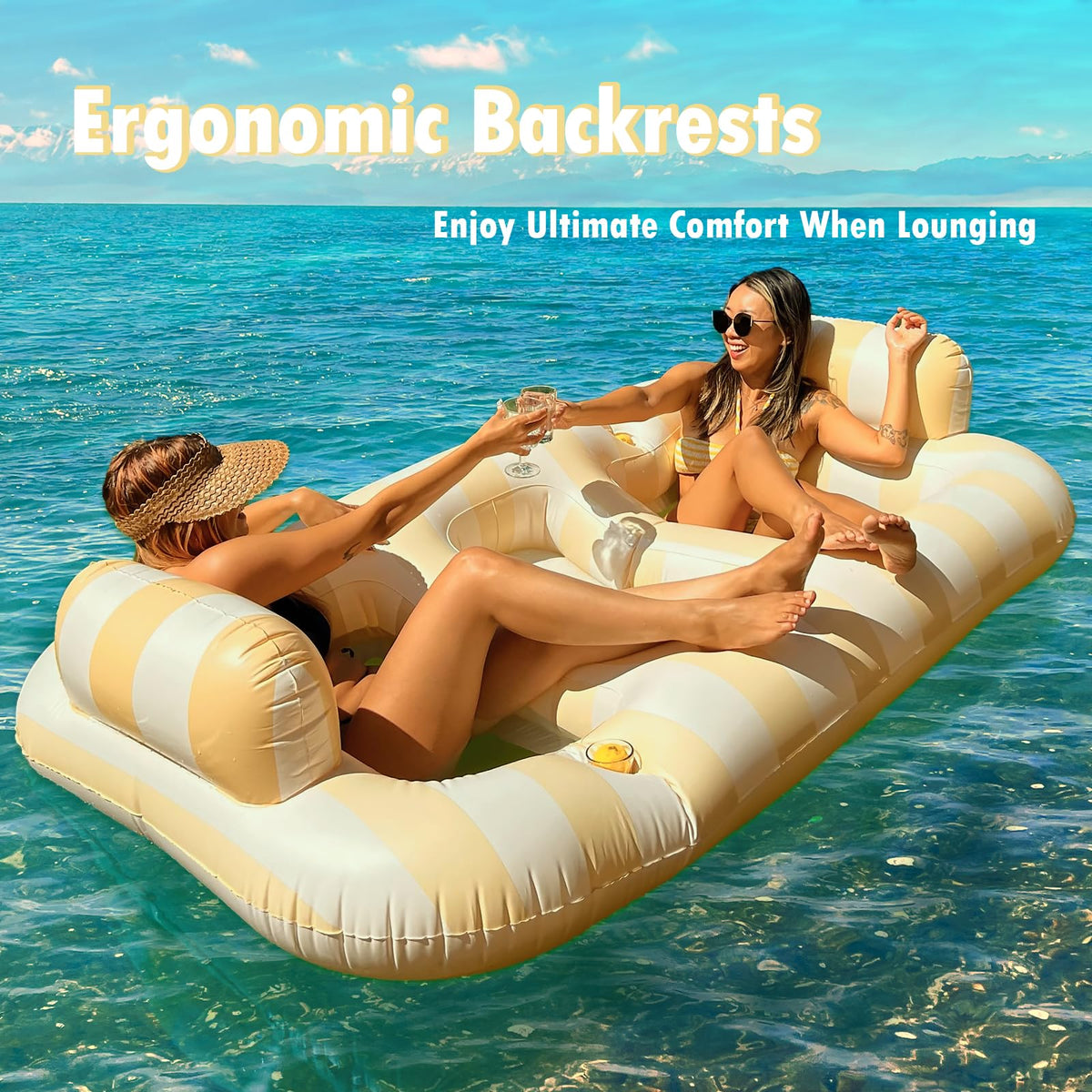 Float Joy dual mesh seats provide cooling while you lounge.