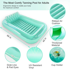 Float Joy Suntan Tub deflated for easy packing and transport.