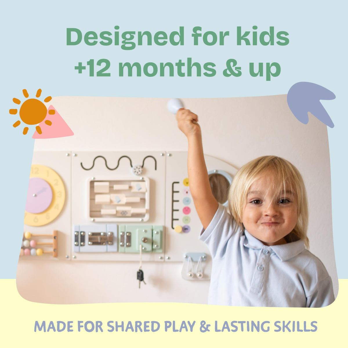 FLODDLE Sensory Wall Panel beads support grasping and hand-eye coordination