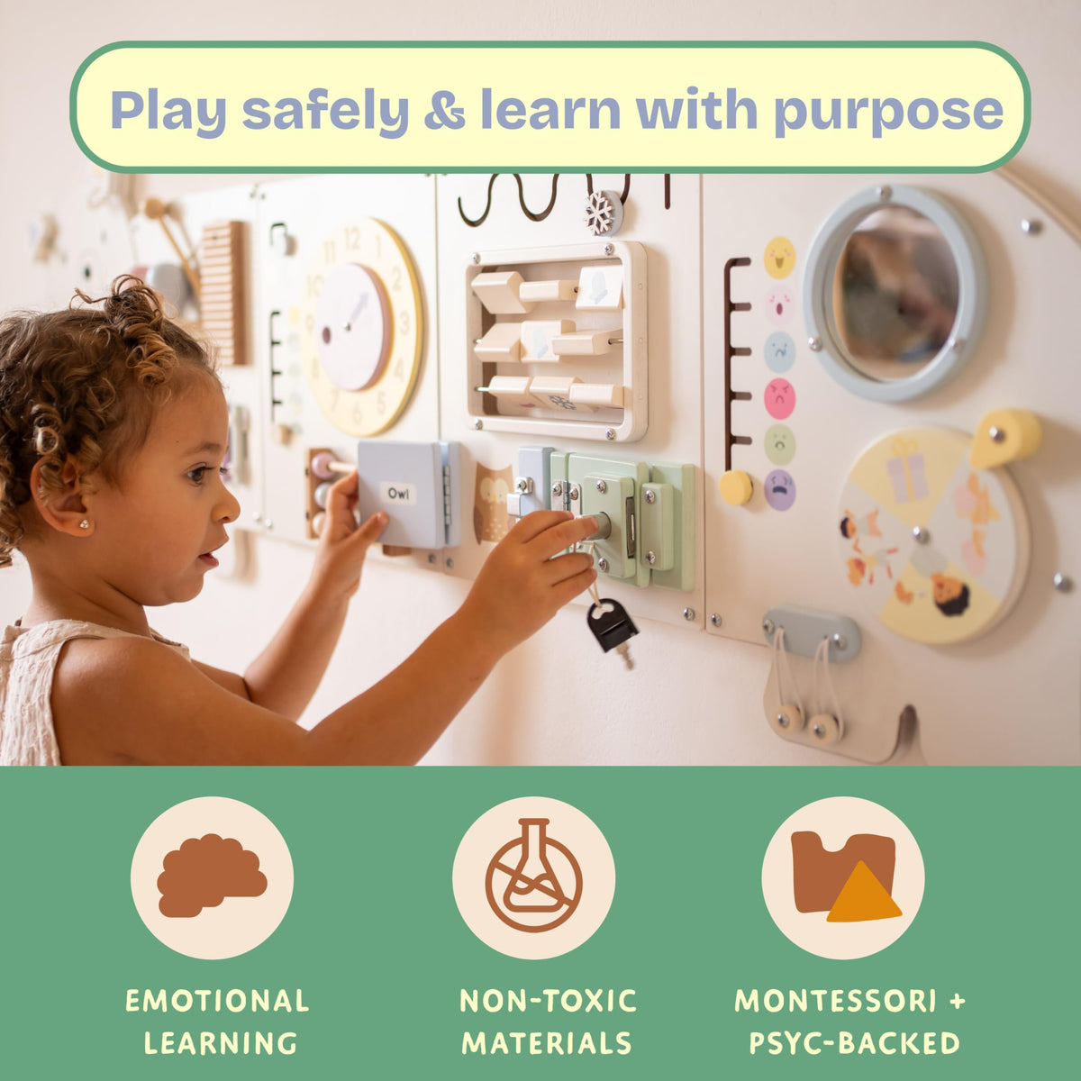 FLODDLE Sensory Wall Panel emotion wheel helps kids recognize feelings