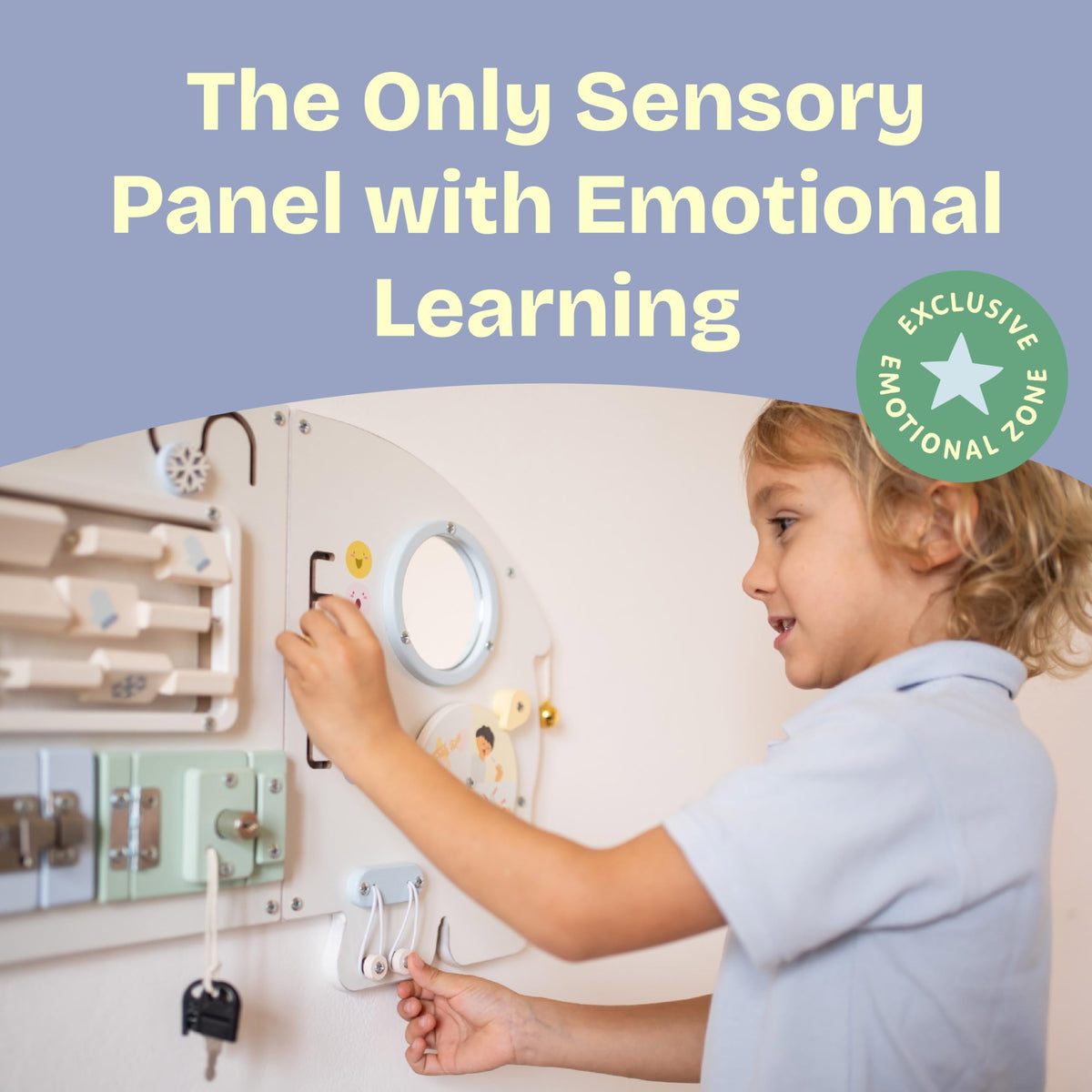 FLODDLE Sensory Wall Panel mirror aids self-awareness during role-play