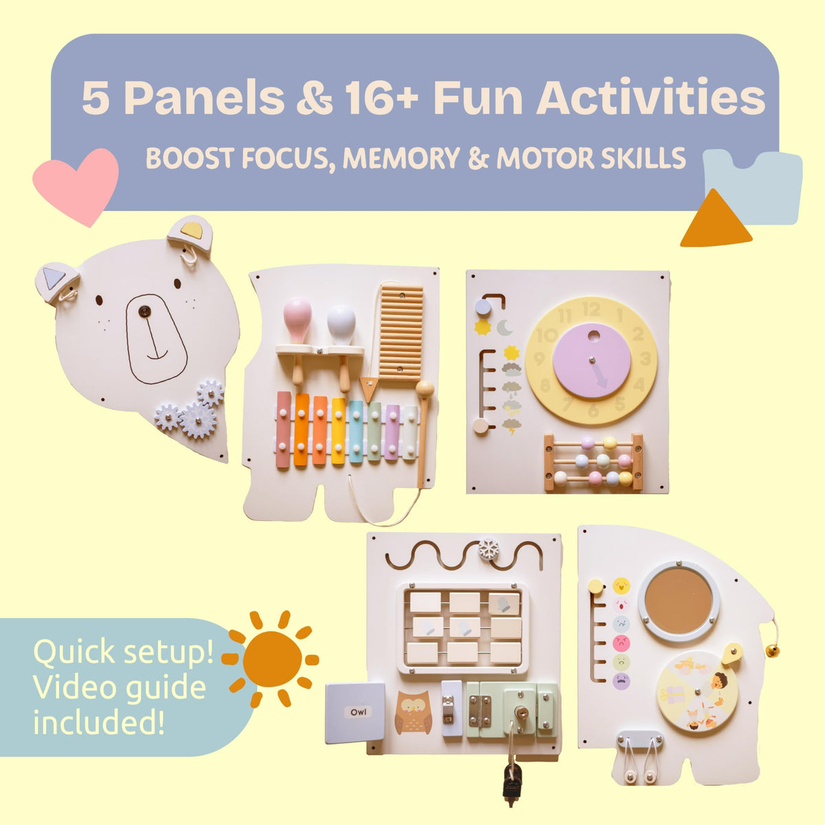 FLODDLE Sensory Wall Panel musical elements encourage rhythm exploration