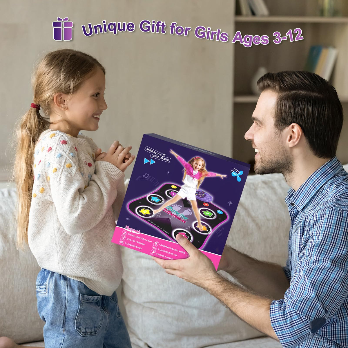 Flooyes gift-ready dance mat suitable for birthdays.