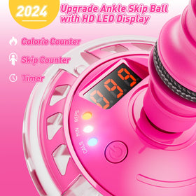 Flooyes Skip Ball data record tracks jumps, time, and calories during outdoor fun.