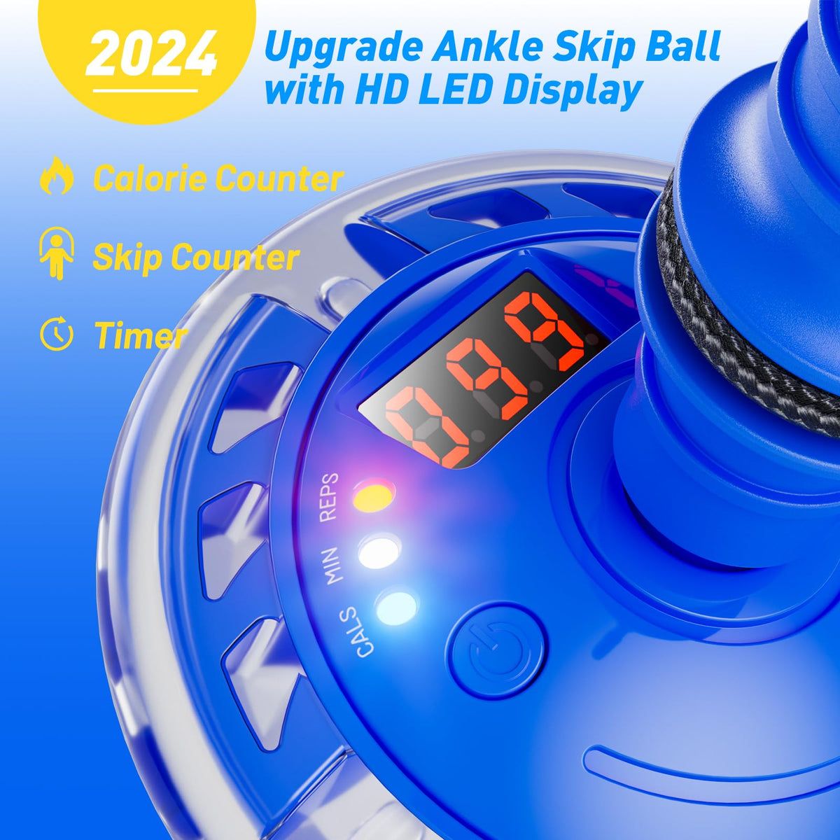 Flooyes Skip Ball timer and calorie counter tracks play sessions safely.