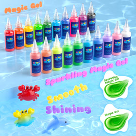 Flooyes sodium carbonate powder supports gel setting for fun toy making.