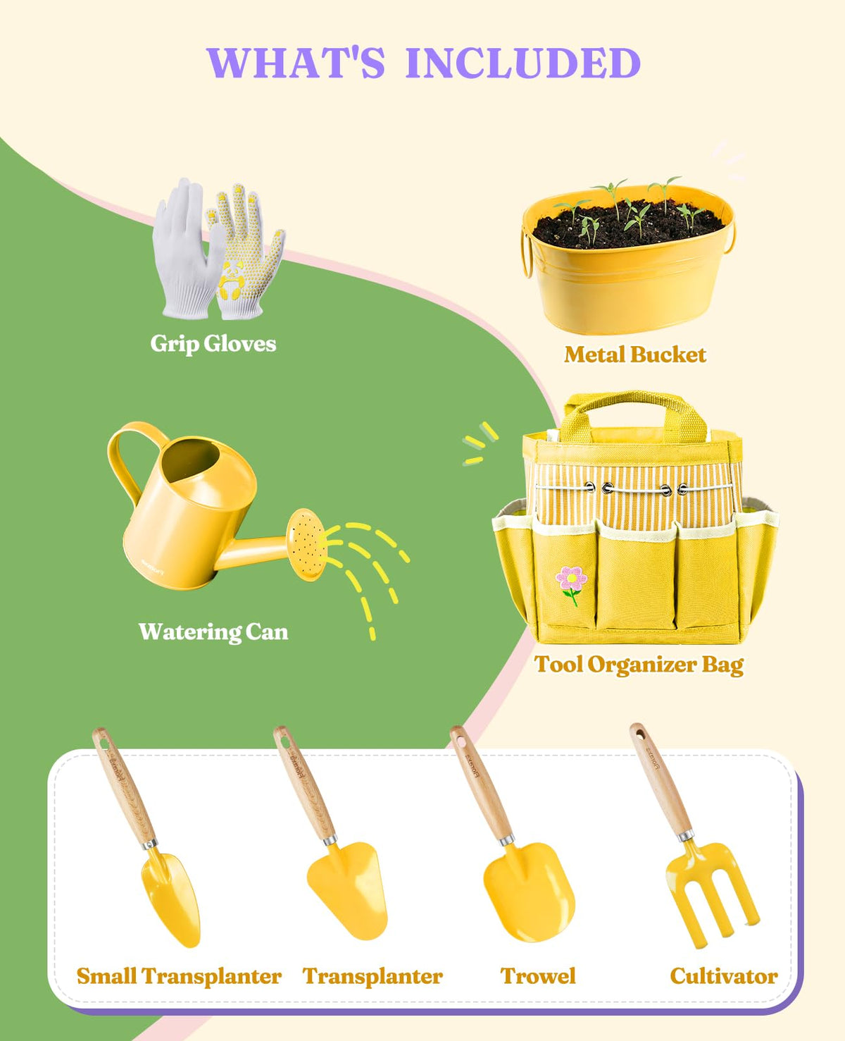 Floraxa metal basket for collecting leaves and harvests