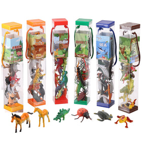 FLORMOON 72-piece animal figures set, realistic hand-painted creatures for creative pretend play.