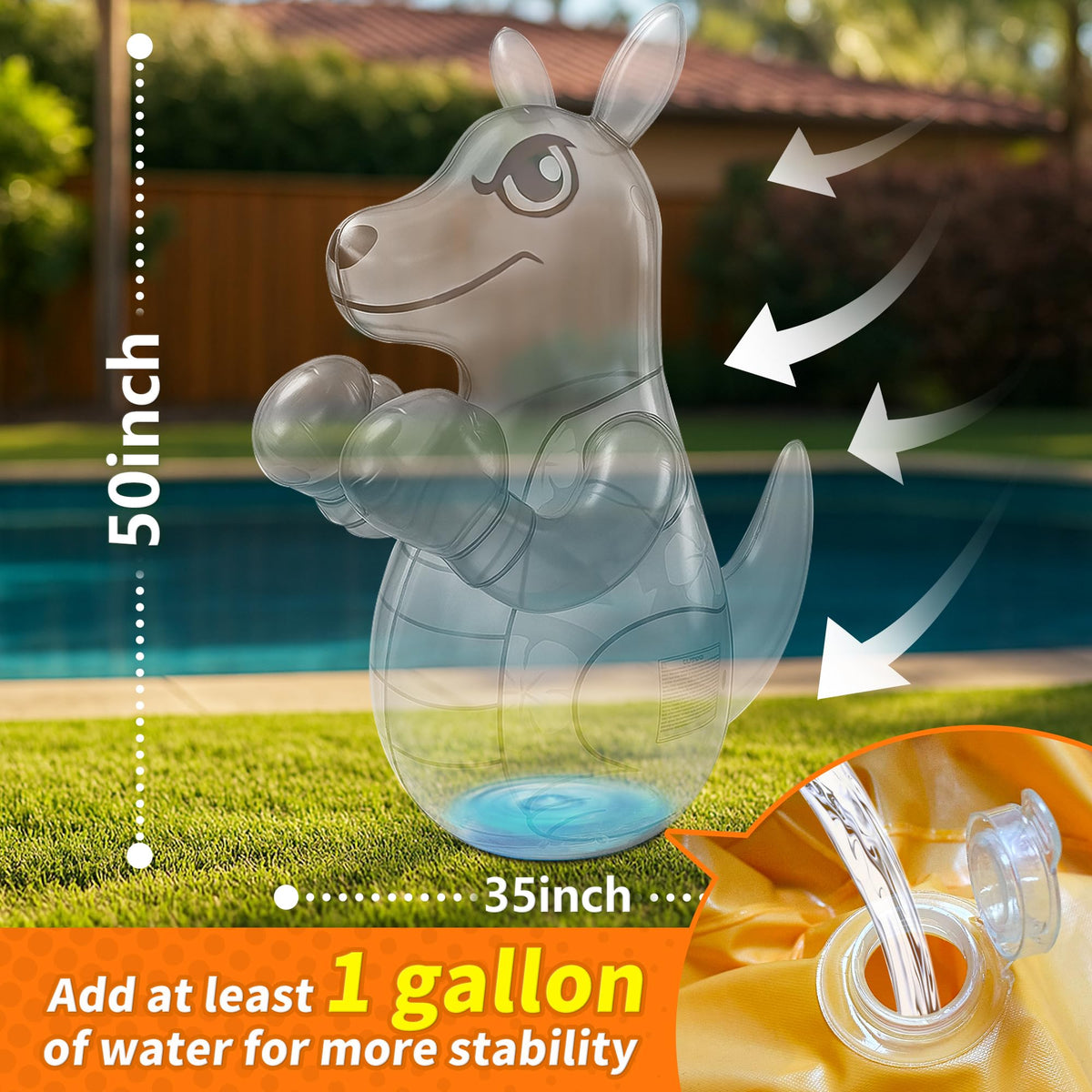 FloVogue inflatable punching bag for kids ready for at-home target practice.