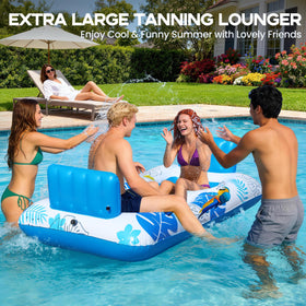 Cooling foot area on FluSing pool float keeps feet refreshed