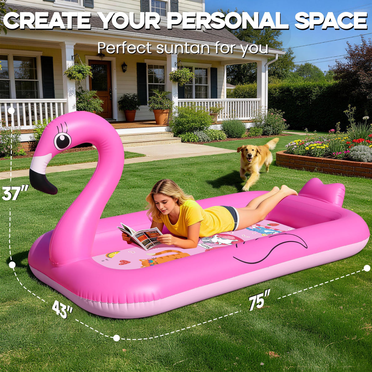 FluSing splash pad kids playing scene promotes active outdoor time with friends.