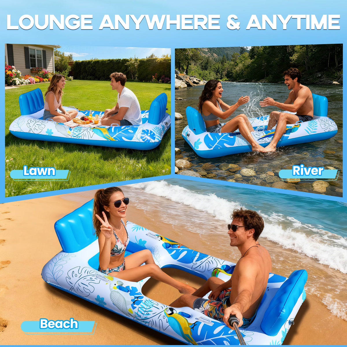 Tropical leaf print adds resort-style flair to FluSing float