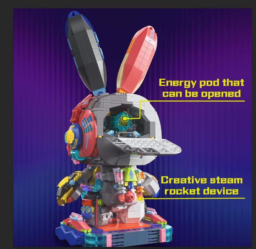 Flubecrux Mechanical Bunny back rocket adds dynamic action to displays